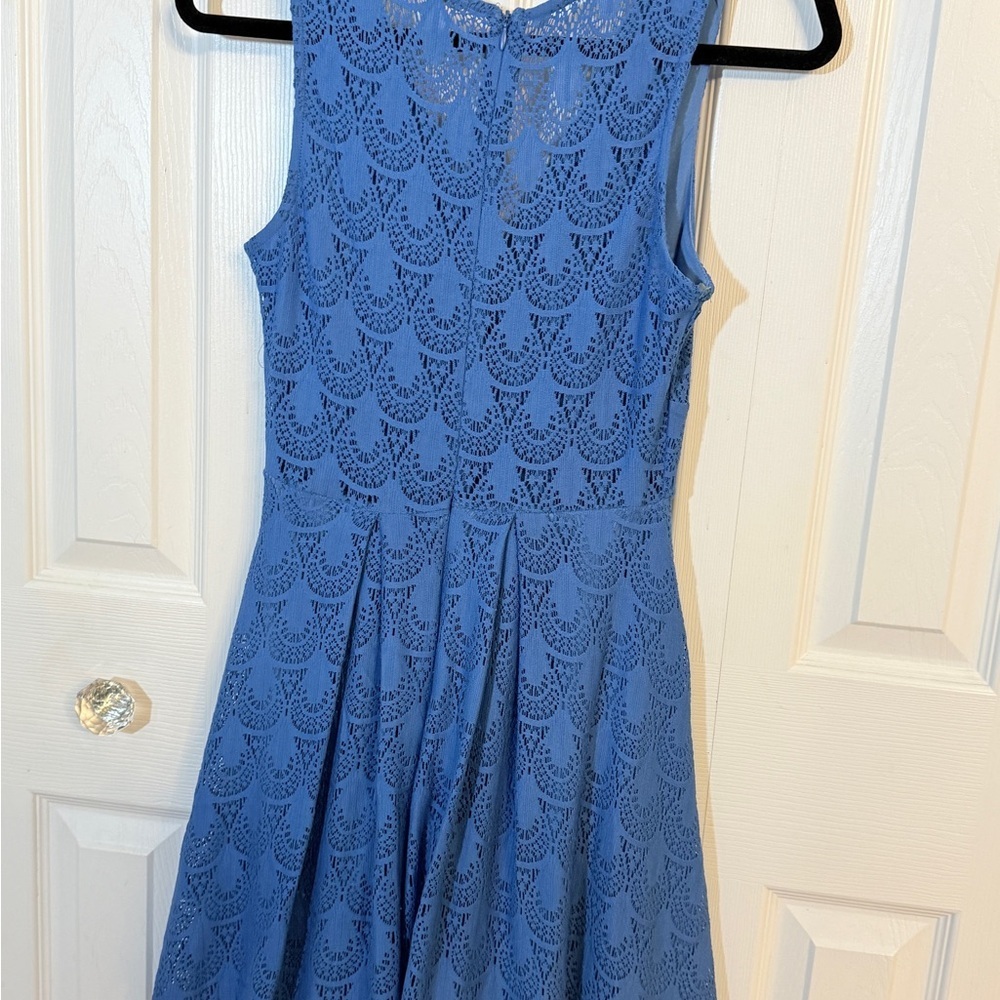 Charlotte Russe Blue Lace Midi Dress Sz XS. AB - Picture 4 of 6